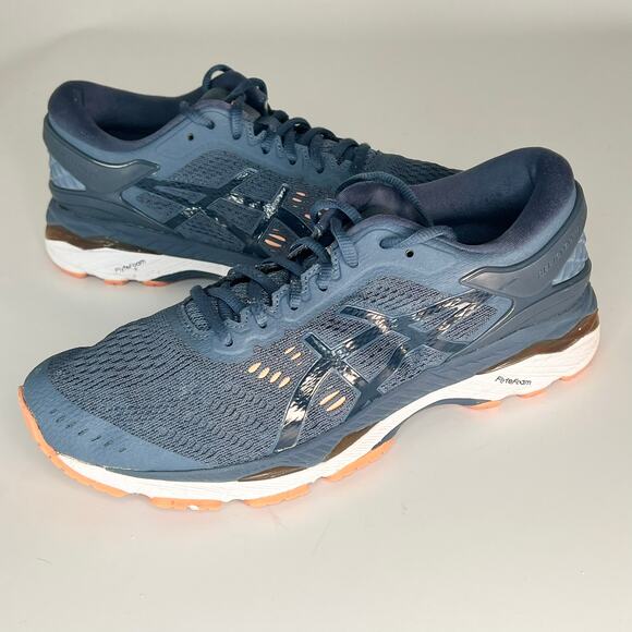 Asics Gel-Kayano 24 Running Sneakers Shoes Blue Orange T799N Women 9 - Picture 1 of 13